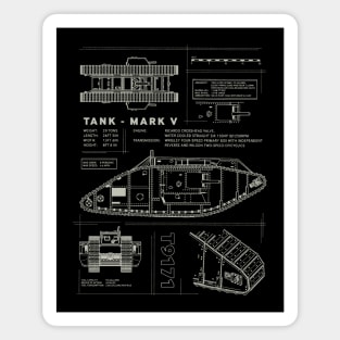 MARK V - WW1 Tank Blueprint Magnet